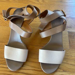 Chloe 2-Tone Wrap-Around Nude Brown Sandals 36.5